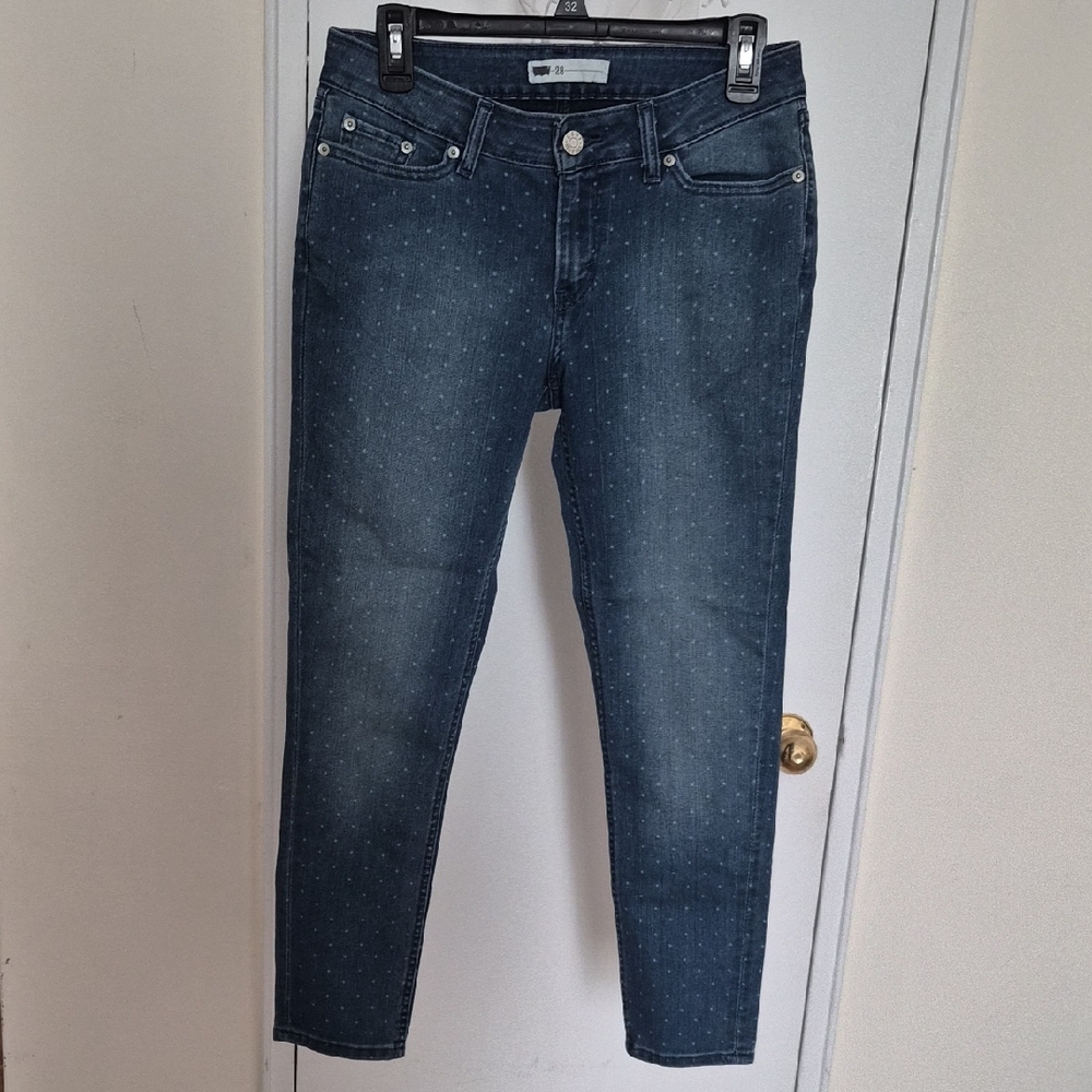 Levi Strauss & Co Women's Polka Dot Skinny Leg Jeans Cropped Size 28